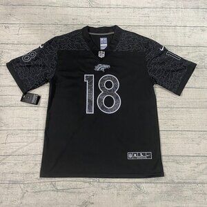 NYT Denver Broncos #18 Peyton Manning Mitchell & Ness Jersey Black